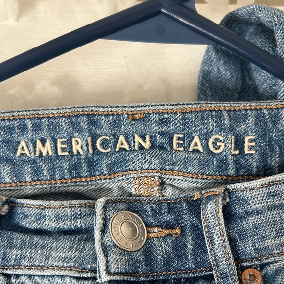 American Eagle Outfitters Blue Distressed Flare Jeans - Picture 2 of 7